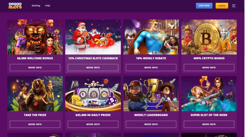 Super Slots Welcome Bonus up to $6,000 Screen 2